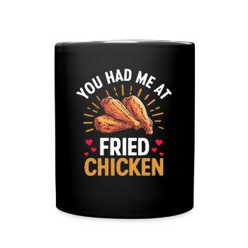 Frittiertes Huhn Fast Food Chicken Wings Liebhaber - Tasse einfarbig - Schwarz - Vorne