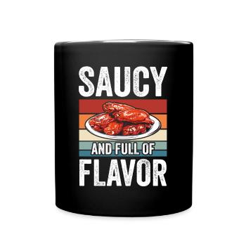 Vintage Frittiertes Hühnchen Saucy Full Of Flavor - Tasse einfarbig - Schwarz - Vorne