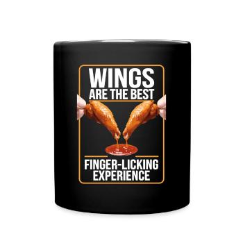Wings Are The Best Finger Licking Experience - Full Colour Mug - black - Front