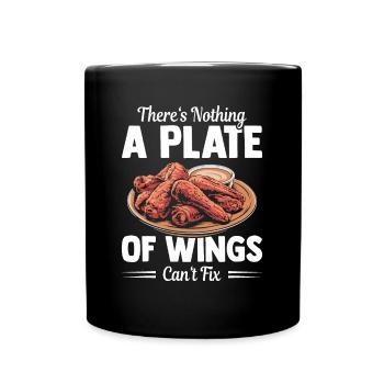 Ailes de poulet amant Funkfood Assiette De Livres - Mug uni - noir - Devant