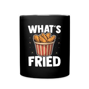 Chicken Wings Liebhaber Lustig What's Fried - Tasse einfarbig - Schwarz - Vorne