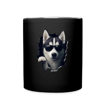 Drôle de chiens Propriétaire de chien Chien mignon Husky - Mug uni - noir - Devant