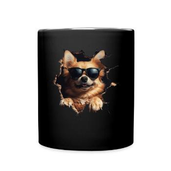 Drôle de propriétaires de chiens Chien mignon Poméranien - Mug uni - noir - Devant