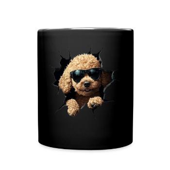 Drôle de chien propriétaire Chien mignon caniche - Mug uni - noir - Devant