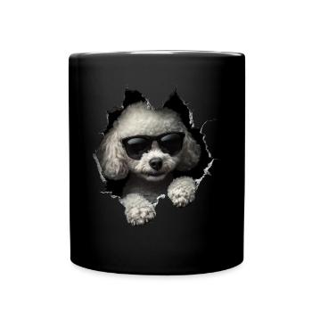 Drôle de chien propriétaire Chien mignon caniche - Mug uni - noir - Devant
