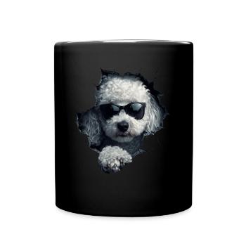 Drôle de chien propriétaire Chien mignon caniche - Mug uni - noir - Devant