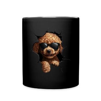 Drôle de chien propriétaire Chien mignon caniche - Mug uni - noir - Devant