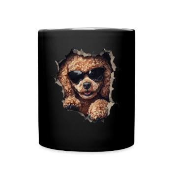 Drôle de chien propriétaire Chien mignon caniche - Mug uni - noir - Devant