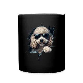 Drôle de chien propriétaire Chien mignon caniche - Mug uni - noir - Devant