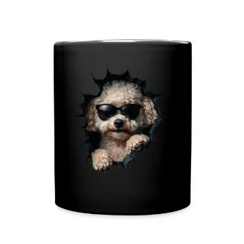 Drôle de chien propriétaire Chien mignon caniche - Mug uni - noir - Devant