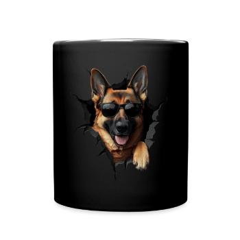 Drôle de chien propriétaire Chien mignon Chien de berger - Mug uni - noir - Devant
