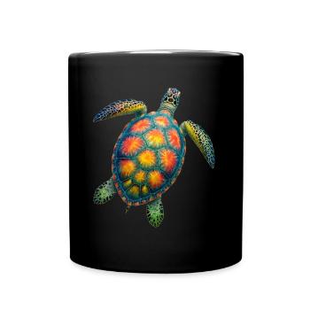 Amoureux des tortues de mer Motif safari animalier - Mug uni - noir - Devant