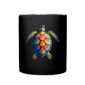 Amoureux des tortues de mer Motif safari animalier - Mug uni - noir - Devant
