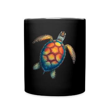 Amoureux des tortues de mer Motif safari animalier - Mug uni - noir - Devant