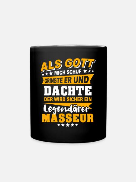Masseur Sprüche - Tasse einfarbig - Schwarz