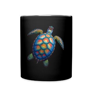 Amoureux des tortues de mer Motif safari animalier - Mug uni - noir - Devant