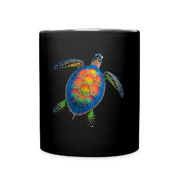 Amoureux des tortues de mer Motif safari animalier - Mug uni - noir - Devant