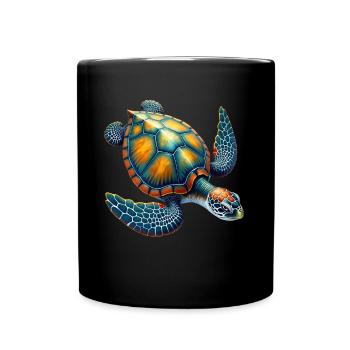 Amoureux des tortues de mer Motif safari animalier - Mug uni - noir - Devant