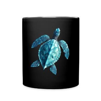 Amoureux des tortues de mer Motif safari animalier - Mug uni - noir - Devant
