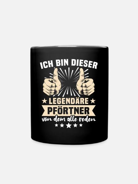 Pförtner Sprüche - Tasse einfarbig - Schwarz