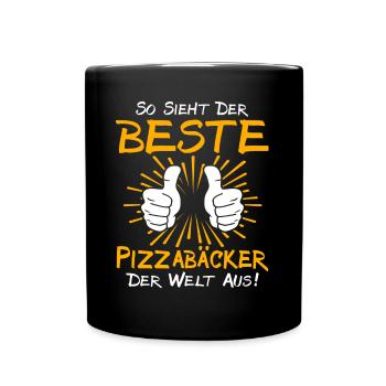 Pizza Maker Gift Idea - Full Colour Mug - black - Front