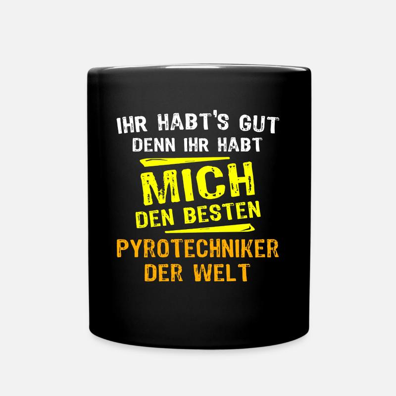 pyrotePyrotechniker Geschenk - Tasse einfarbig - Schwarz