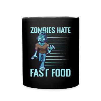 Running Run Zombies Hate Fast Food Marathon Runner - Full Colour Mug - black - Front