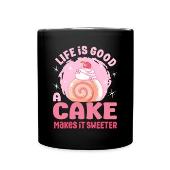 Pastry Lover Cake Makes It Sweeter Cute Gift - Tasse einfarbig - Schwarz - Vorne