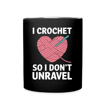 Crochet Saying Wool Funny Crochet Gift - Full Colour Mug - black - Front