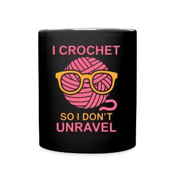 Crochet Saying Wool Funny Crochet Gift - Full Colour Mug - black - Front