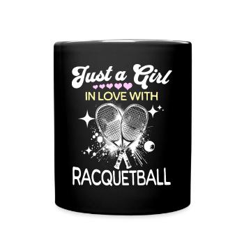 Racquetball Mädchen - Tasse einfarbig - Schwarz - Vorne