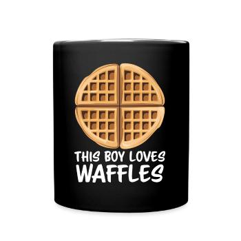 Waffeln Spruch Dessert Lustiges Waffeln Geschenk - Tasse einfarbig - Schwarz - Vorne