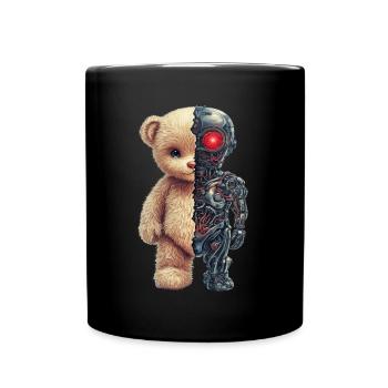 Robot Drôle Tech Ours En Peluche Cyborg Animal Ours - Mug uni - noir - Devant