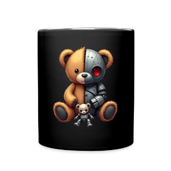 Robot Drôle Tech Ours En Peluche Cyborg Animal Ours - Mug uni - noir - Devant