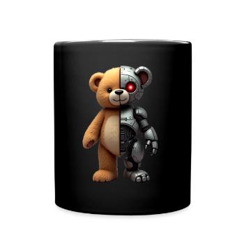 Robot Drôle Tech Ours En Peluche Cyborg Animal Ours - Mug uni - noir - Devant