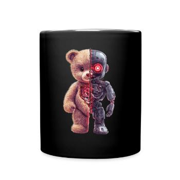 Robot Drôle Tech Ours En Peluche Cyborg Animal Ours - Mug uni - noir - Devant