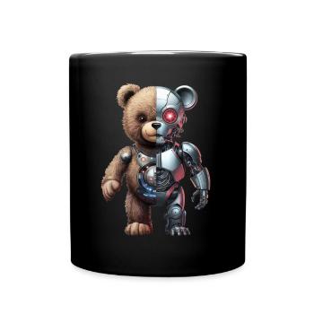 Robot Drôle Tech Ours En Peluche Cyborg Animal Ours - Mug uni - noir - Devant