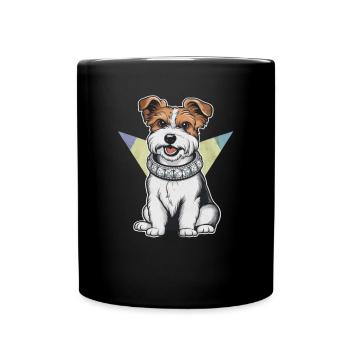 Dandie Dinmont Terrier en dessin animé - Mug uni - noir - Devant