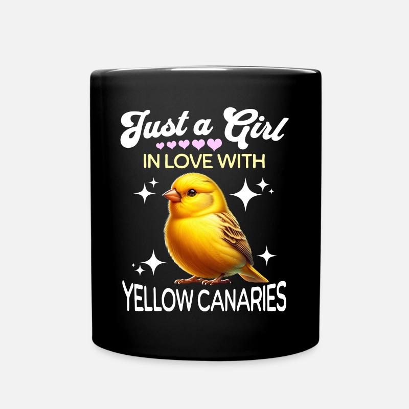Gelbbauchgirlitz Mädchen Yellow Canary - Tasse einfarbig - Schwarz