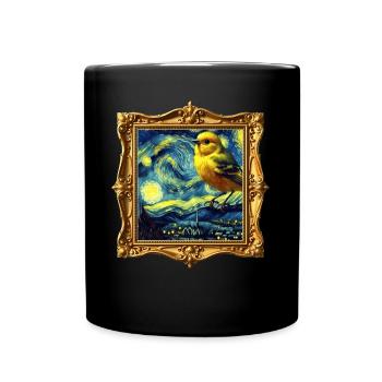 Yellow-bellied Girlitz Starry Night - Full Colour Mug - black - Front