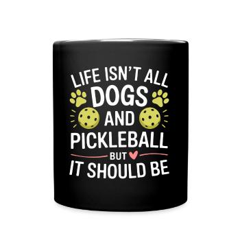 Pickleball Saying Dog Funny Pickleball Gift - Full Colour Mug - black - Front