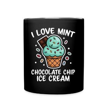 Crème glacée au chocolat et à la menthe disant cadeau de crème glacée à la menthe drôle - Mug uni - noir - Devant