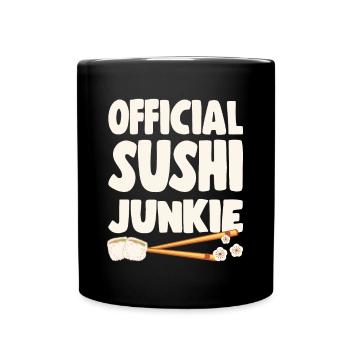 Sushi Lover Official Sushi Junkie - Full Colour Mug - black - Front