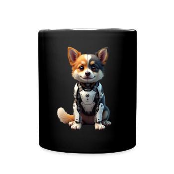 Drôle Robot Chien Cyborg Animal AI Chien Robot - Mug uni - noir - Devant