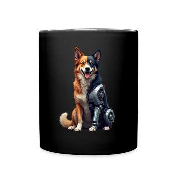 Drôle Robot Chien Cyborg Animal AI Chien Robot - Mug uni - noir - Devant