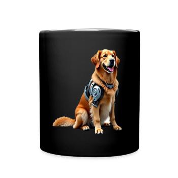 Drôle Robot Chien Cyborg Animal AI Chien Robot - Mug uni - noir - Devant