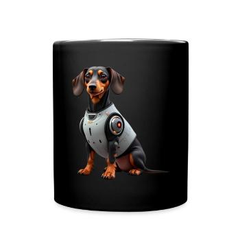 Drôle Robot Chien Cyborg Animal AI Chien Robot - Mug uni - noir - Devant