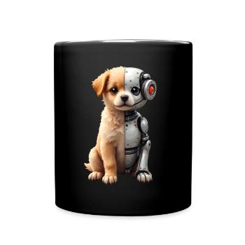 Drôle Robot Chien Cyborg Animal AI Chien Robot - Mug uni - noir - Devant