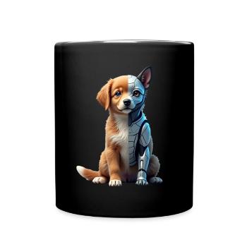 Drôle Robot Chien Cyborg Animal AI Chien Robot - Mug uni - noir - Devant