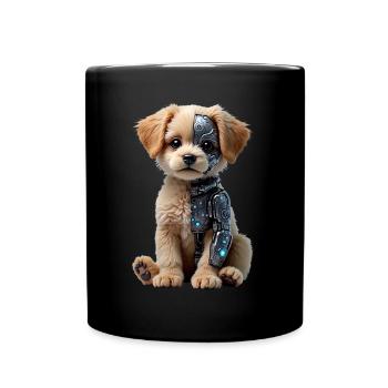 Drôle Robot Chien Cyborg Animal AI Chien Robot - Mug uni - noir - Devant